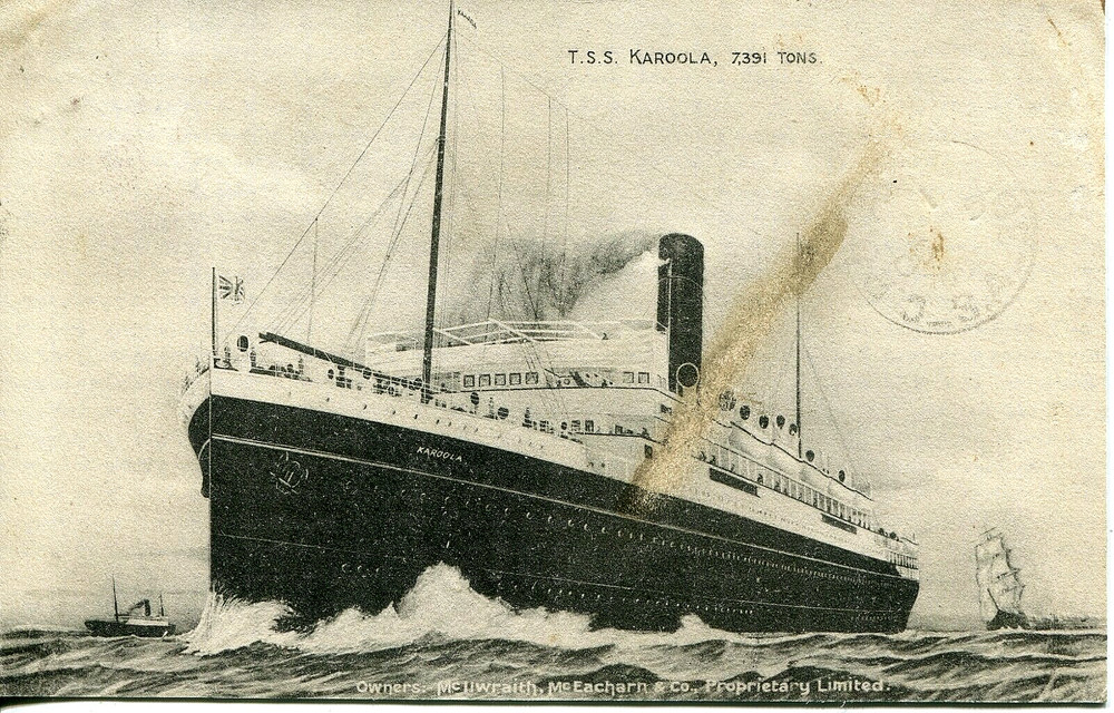 [WWI] T.S.S. Karoola - Postcard