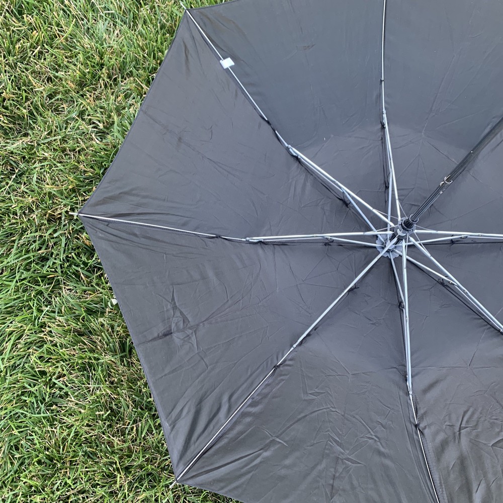 Conch Compact Folding Black Umbrella and Case