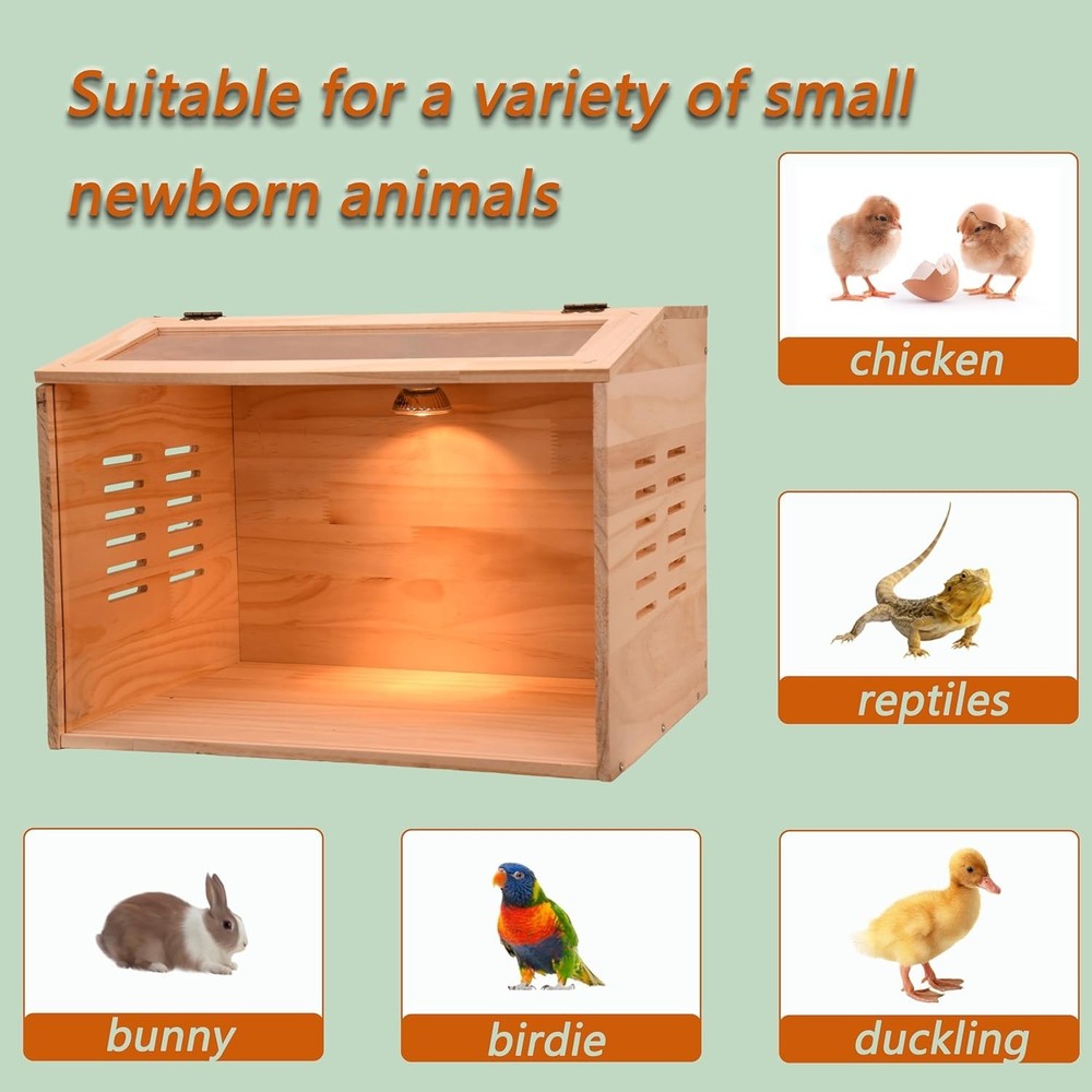 Brooder Box for Chicks, 3-8 Chicken Heater, Poultry Brooder with Heaters for