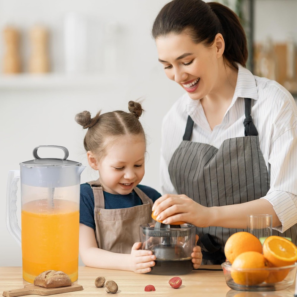 Mixing Pitcher For Drinks 2 Quart/ 64oz Plastic Water Pitcher With Lid Angled Pl