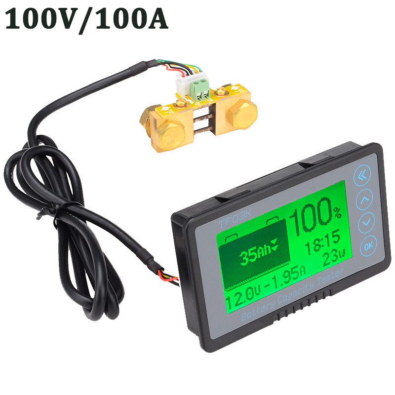 TF03K DC100V 100A Lithium Battery Capacity Tester Voltmeter Current Display