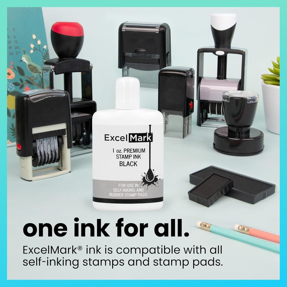 Self Inking Stamp Refill Ink 1 Ounce Black