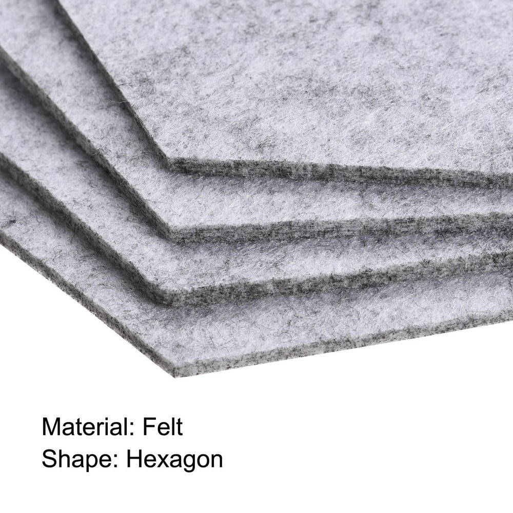 Felt Coasters 4pcs Hexagonal Tampons, Light Grey