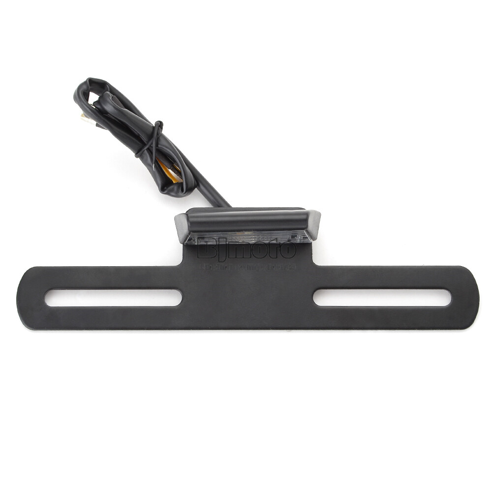 Universal Rear License Plate Holder Bracket LED Motorcycle Tail Light CNC