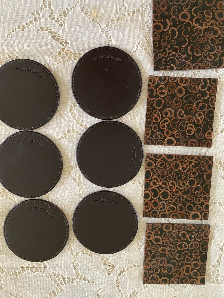 Cutter and Buck 11 piece Leather Coaster Set - Never Used