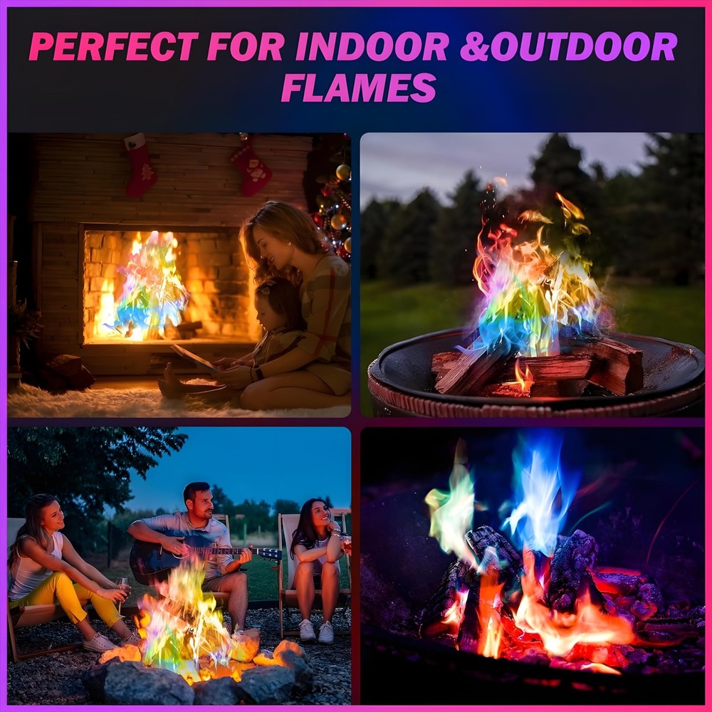 Magic Campfire Fire Color Changing Packets – 12 Pack (25g Each) – Assorted