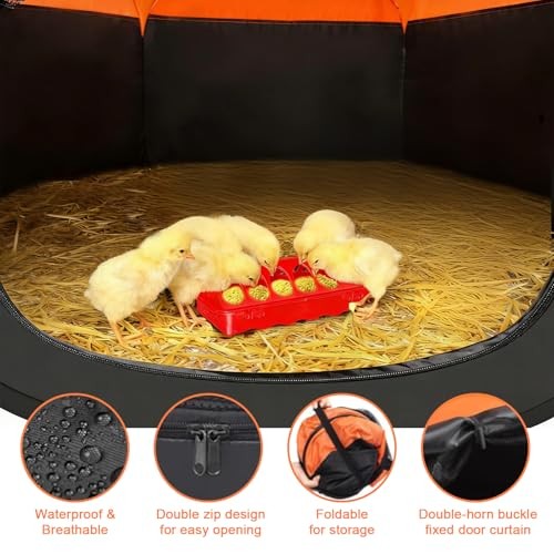 Chicken Brooder Box with Cover,Upgrade Double Door Brooder Box for Chick