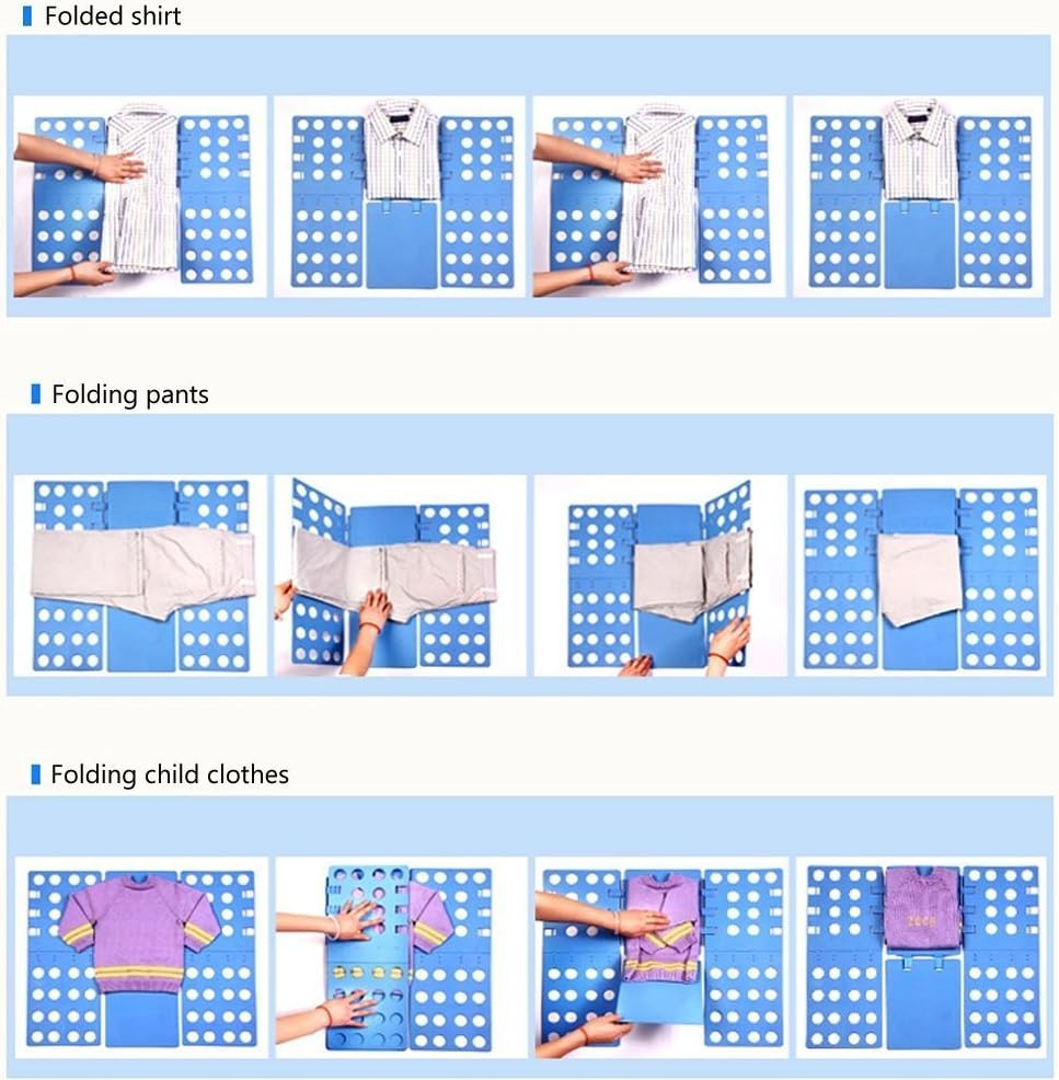 t Shirt Folder Clothes Folding Board Plastic Laundry Home Medium, Blue