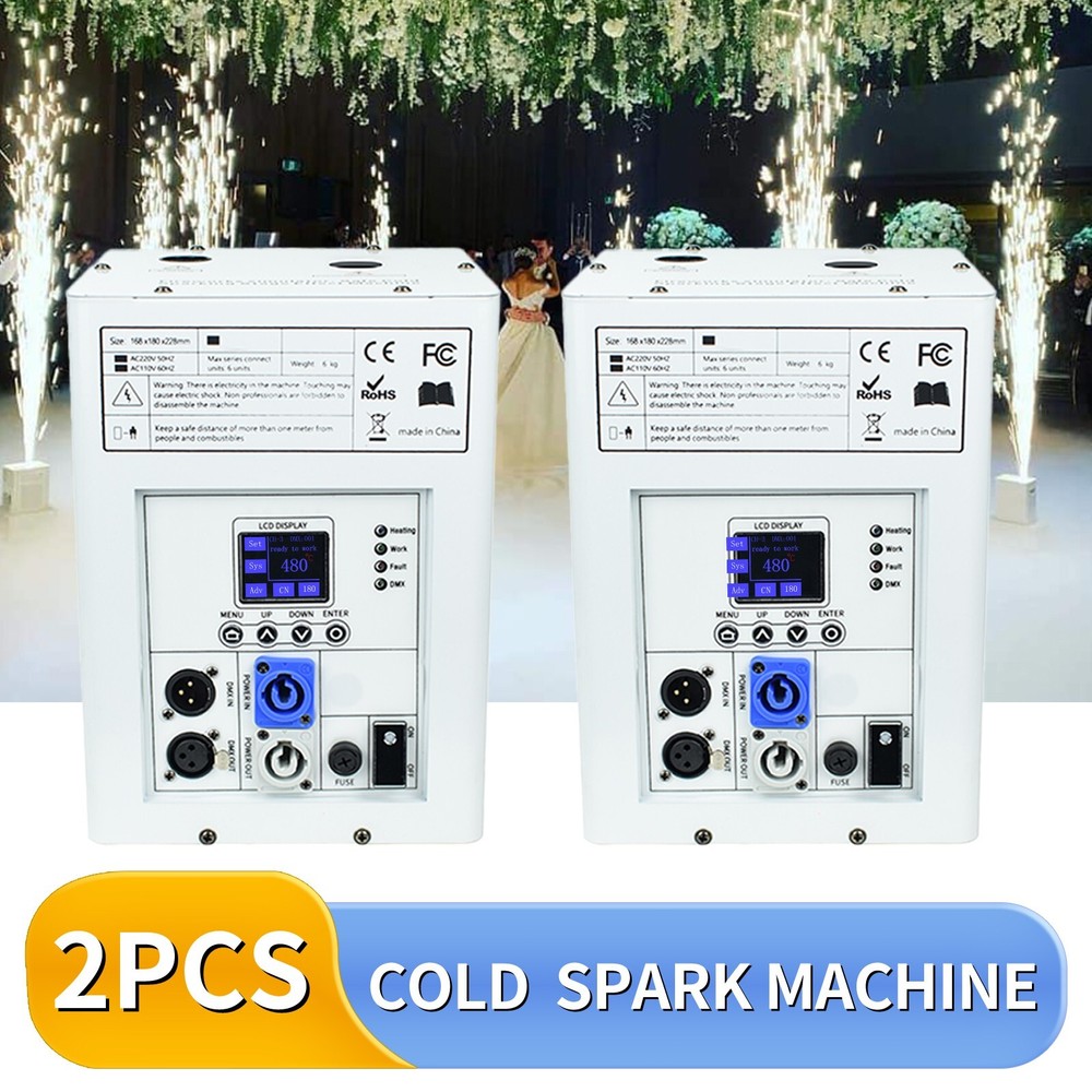 2PCS 750W Cold Spark Machine Stage Effect DMX Firework Party Wedding Firework