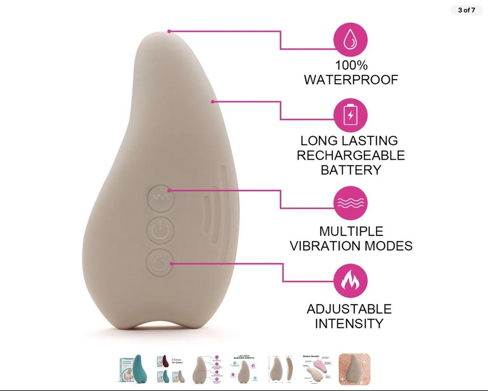 Warming Lactation Massager Soft Silicone for Breastfeeding D8E4