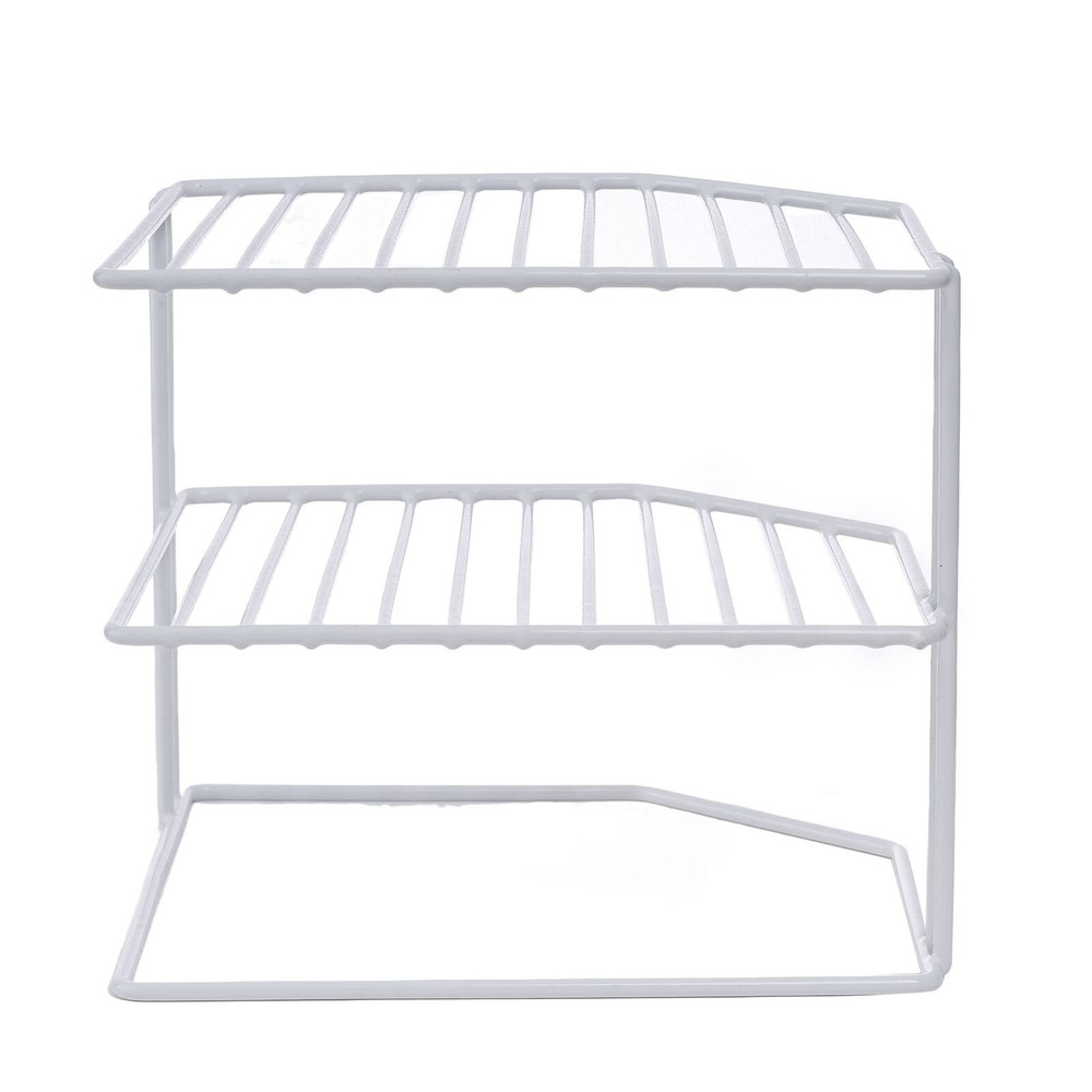 3x Practa 2 Tier Corner Shelf