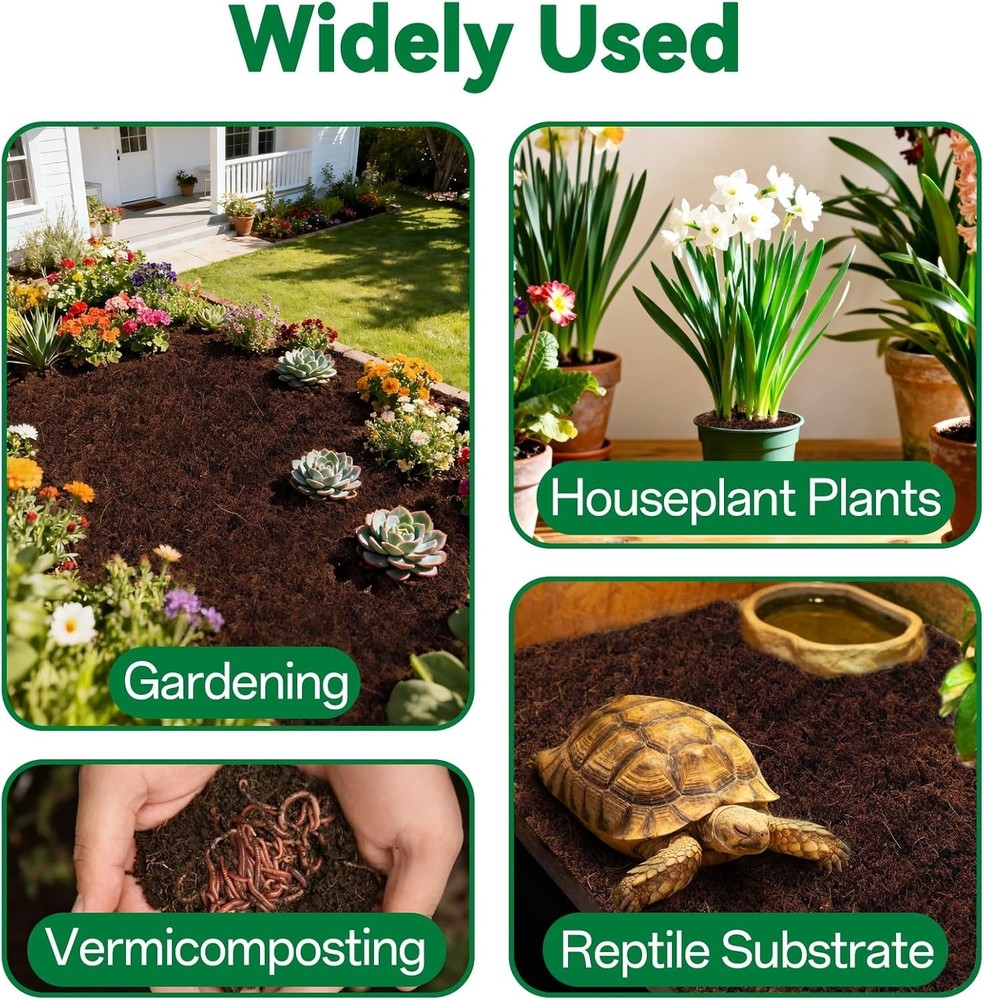 Compact 4 Pcs Coco Coir Bricks - Ideal for Small Space Gardening & Seed Starters