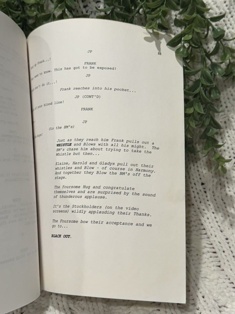 Whistle Blower Musical Script 1st Draft Yvette Freeman Hartley Rare Unproduced