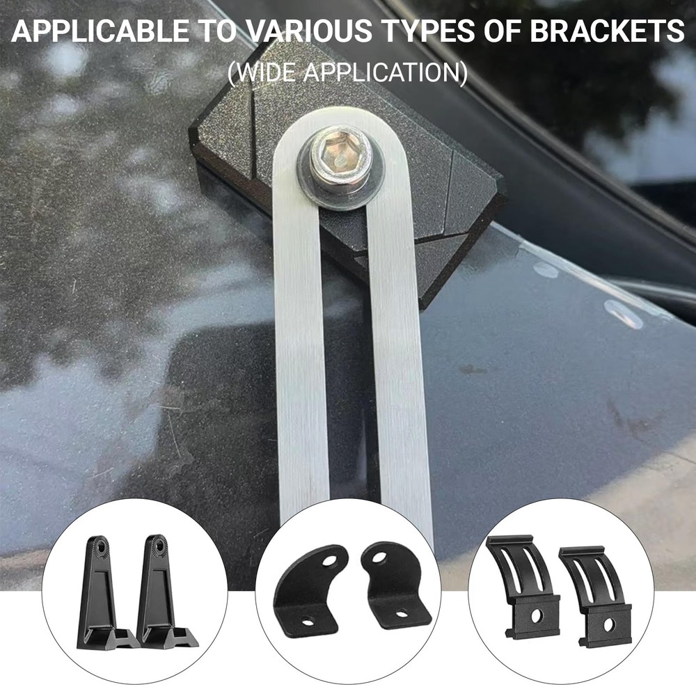 2Pcs Universal Aluminum Alloy Adjustable Hood Mount Light Brackets Compatible...