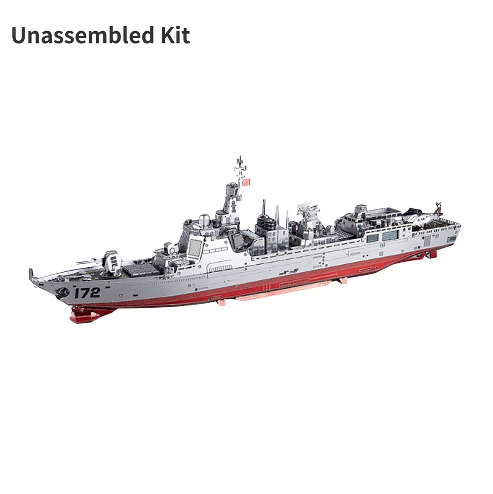 1:1000 Scale 052D Destroyer Model 3D Unassembled Kit Metal Model Souvenir Toy K
