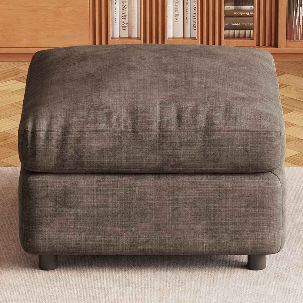 Modern Brown Ottoman for Sectional Sofa Comfy Upholstered Ottoman with Storage