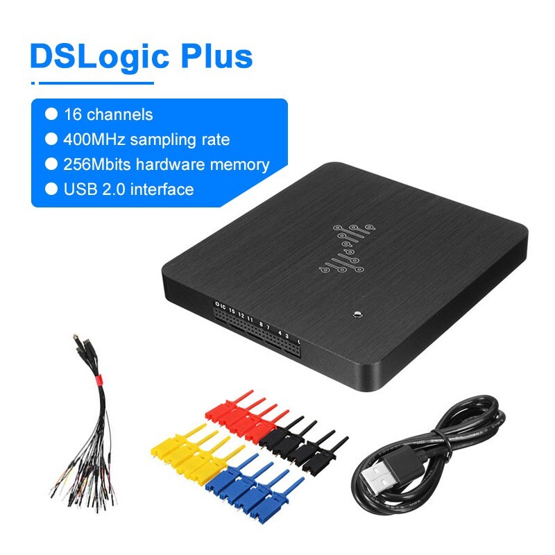 For DSLogic Plus 16CH Logic Analyzer USB 2.0 400MHz 256Mbits Sampling Hardware