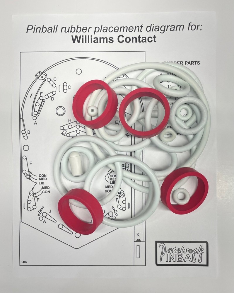 1978 Williams Contact Pinball Machine Rubber Ring Kit
