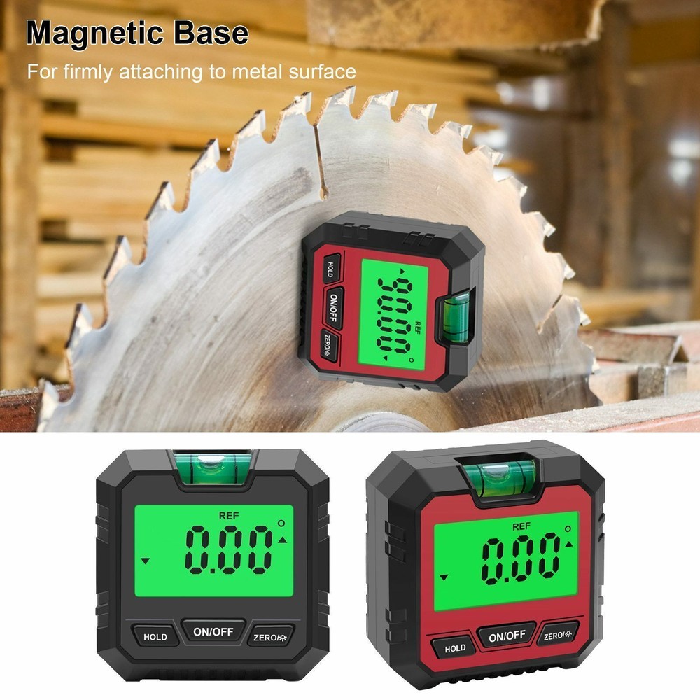 4*90° Red Magnetic Digital Level Box Angle Finder Protractor Goniometer USQrn8