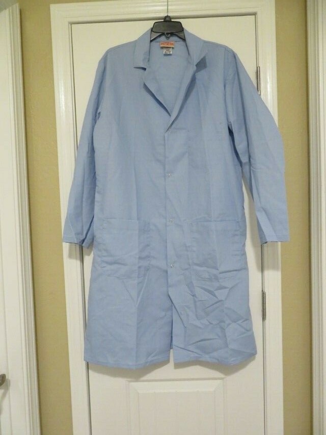 Red Kap Men's Interior Pocket Lab Coat - Light Blue - Size Medium Regular