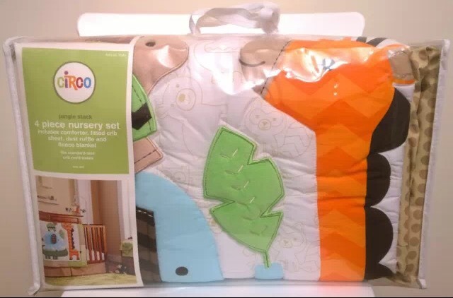 Circo 4pc Crib Bedding Set - Jungle Stack Safari Animals