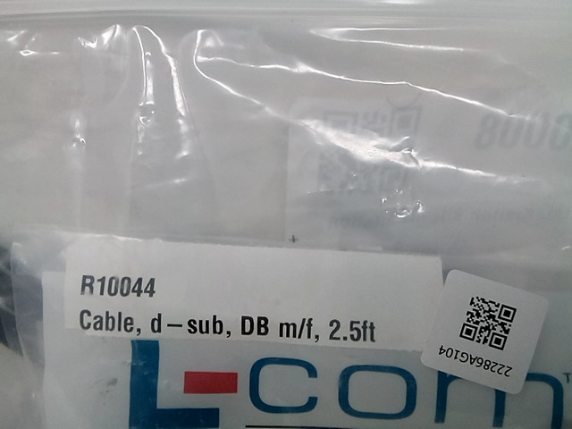 L-COM K0008 Integration Kit Infinite Brand Cable D-Sub DB m/l 2.5 Ft
