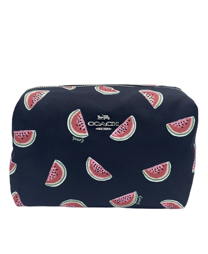 Coach Boxy Watermelon Cosmetic Case- Large-Retails $128