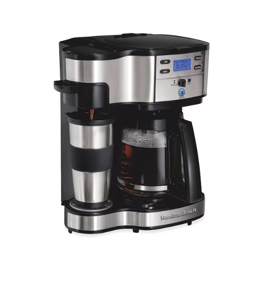 Hamilton Beach 2-Way Coffee Maker 12 Cup Single Serve Programmable Black