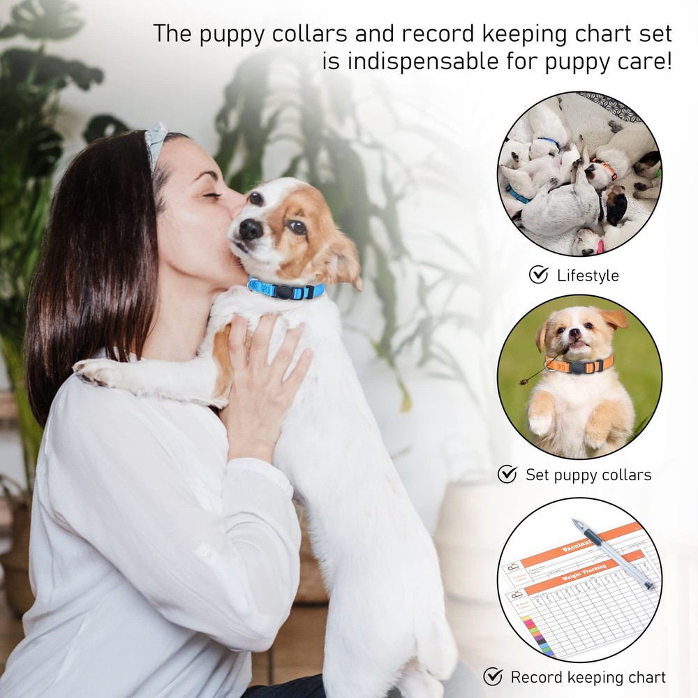 12 Pack Soft Nylon Puppy ID Collars Adjustable Breakaway