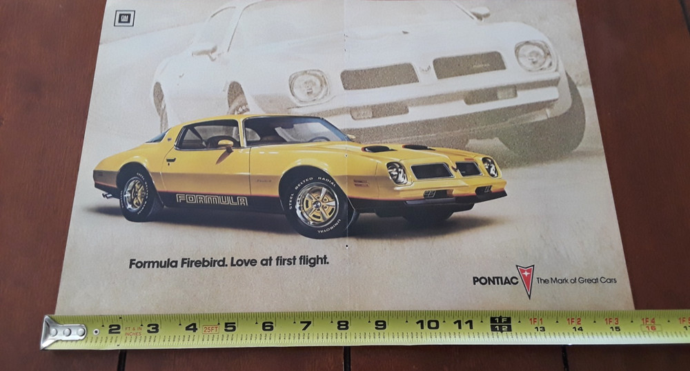 1976 PONTIAC FIREBIRD FORMULA ORIGINAL 2 PAGE AD