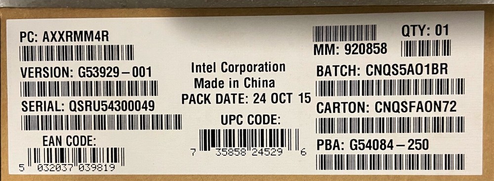 Intel AXXRMM4R Remote Management Module NEW OPEN BOX