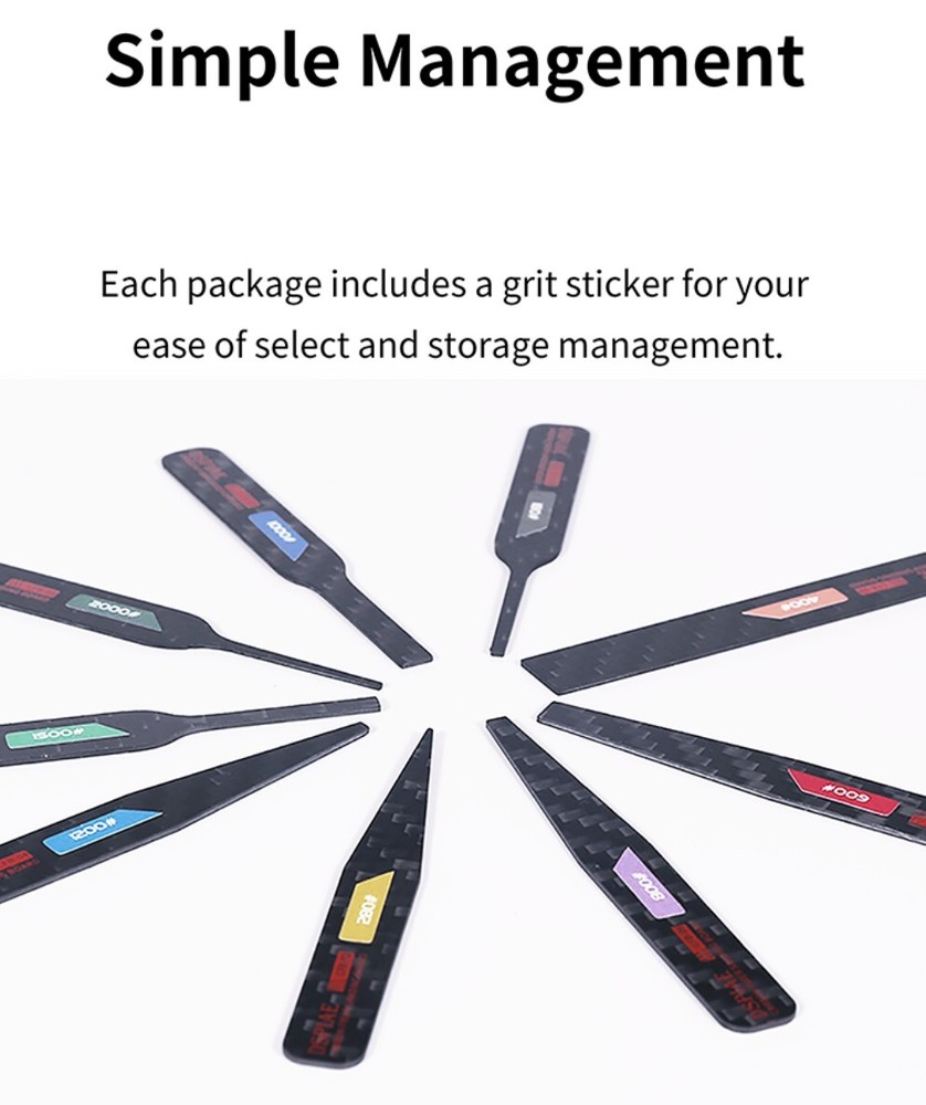 DSPIAE: Irregular Carbon Fiber Sanding Sticks - 3-Pack Set 3 Sizes