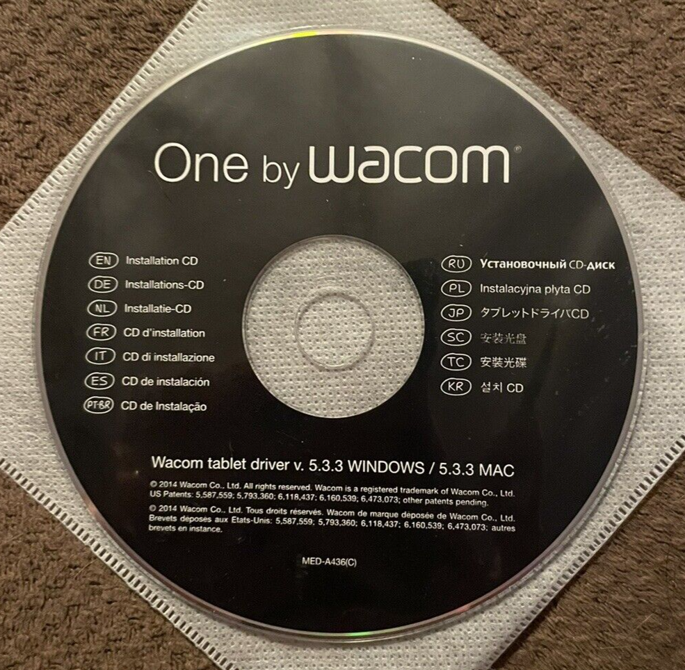 One by WACOM Tablet Driver v5.3.3 Software CD