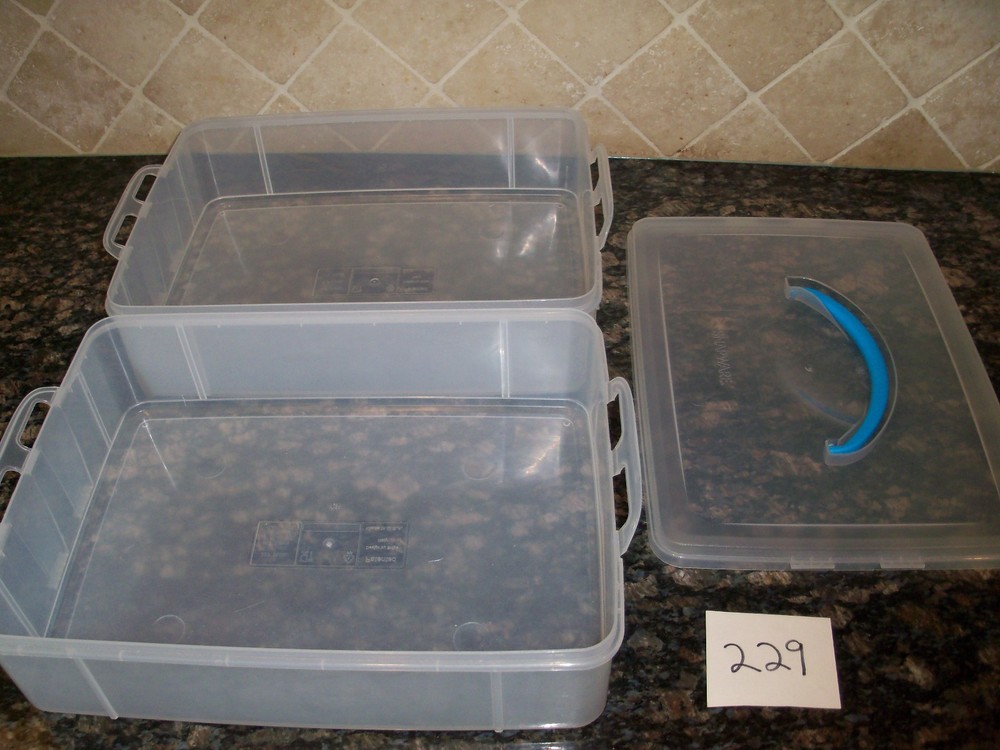 Snapware Snap 'N Stack Storage Organizer Rectangle Plastic Crafts Clear Blue