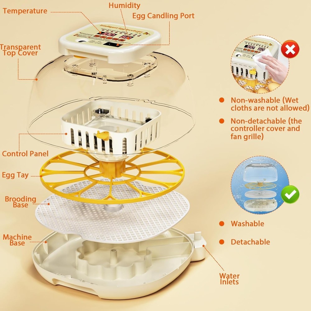 12 Egg Incubator with Auto Egg Turning Humidity & Temperature Control