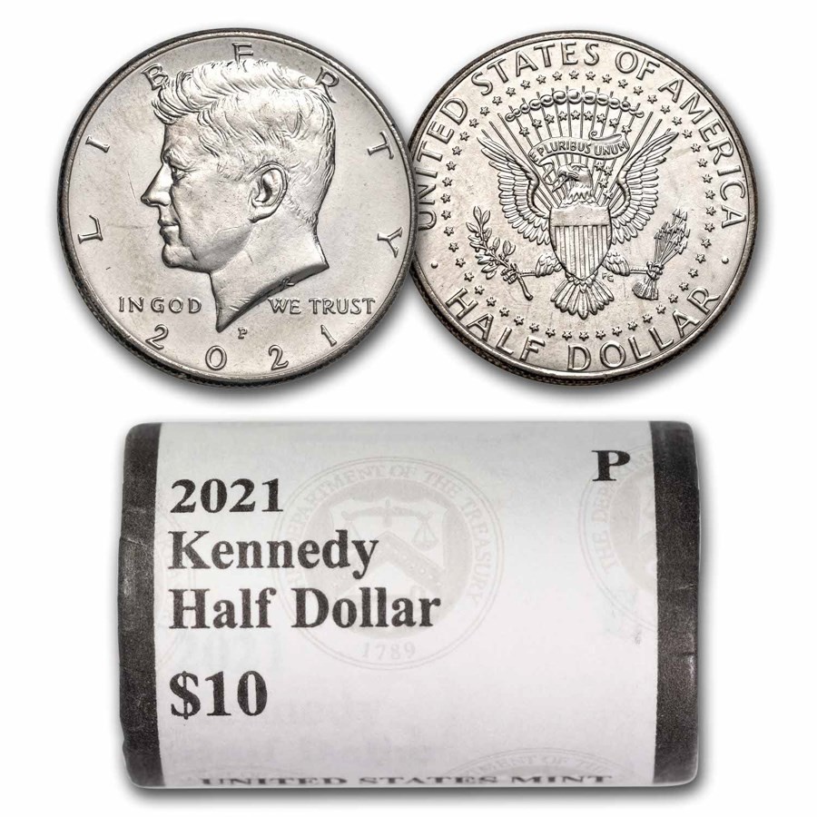 2021 P D Mint Issued Kennedy Half Dollar rolls