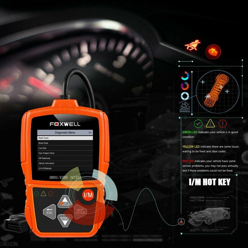 Jeep Wrangler Automotive Fault Code Reader Scanner Reset Tool OBD2 OBDII NT201