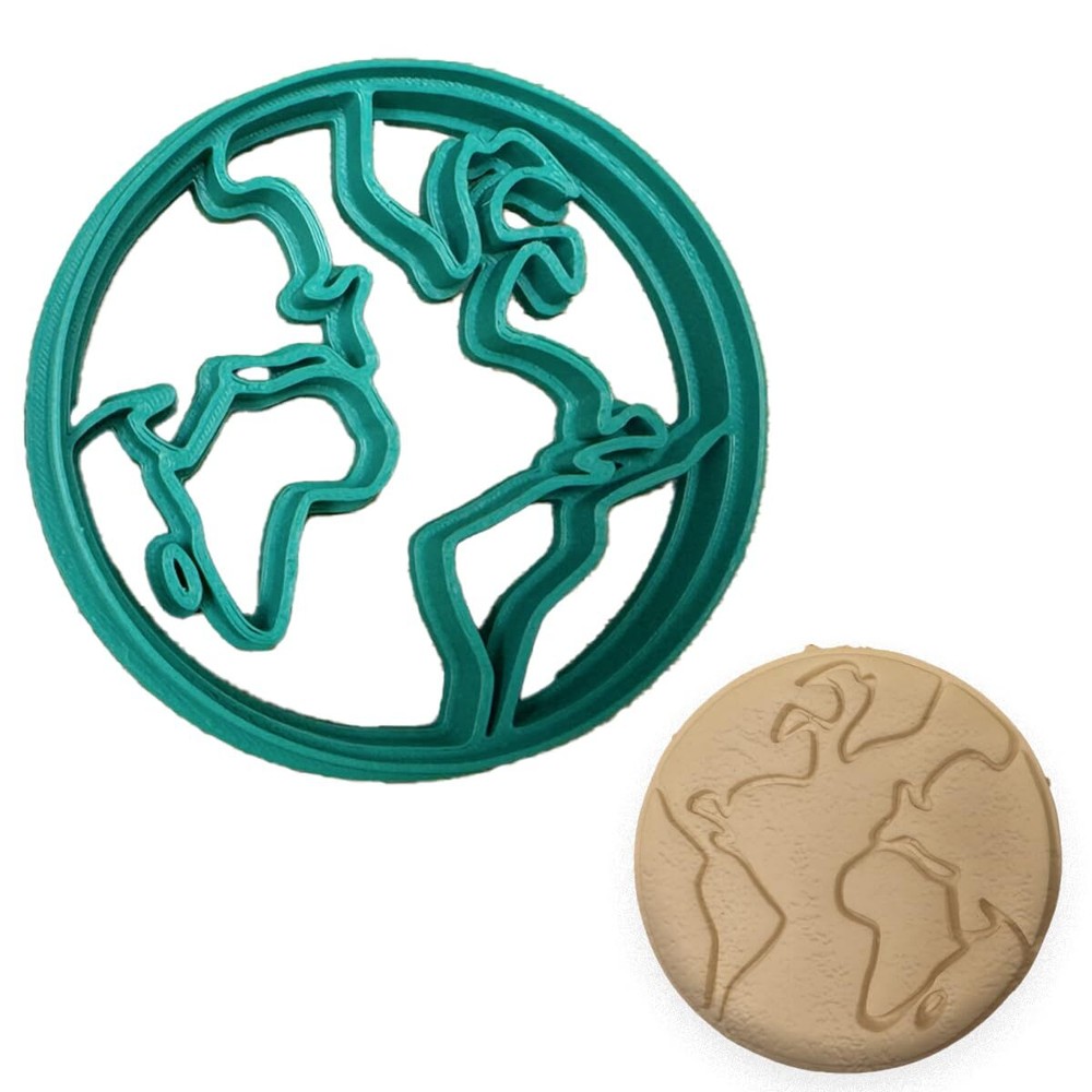 Earth Map Cookie Cutter (3.5 x 3.5 inches)