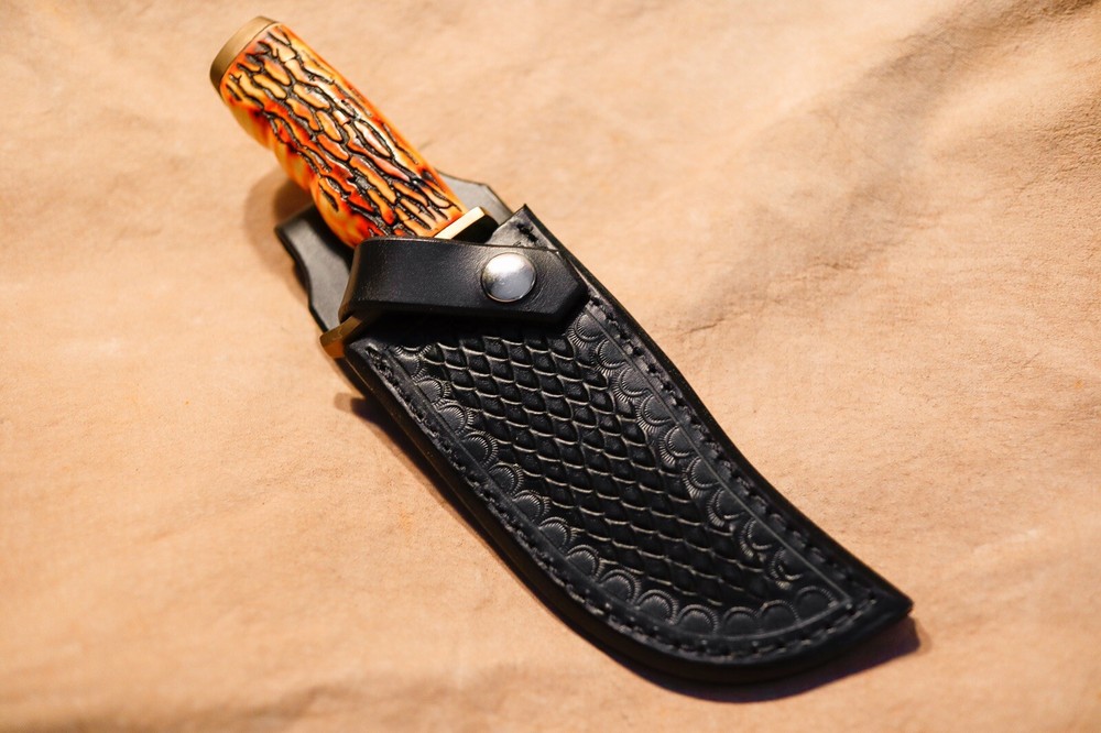 Custom Black Leather Sheath for Schrade 171uh