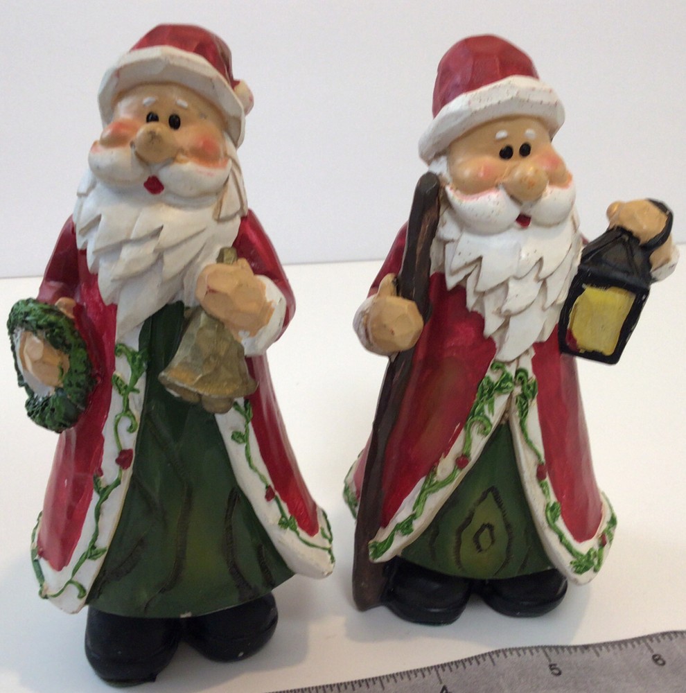 Santa Figurine (2), 6” tall, pre-owned