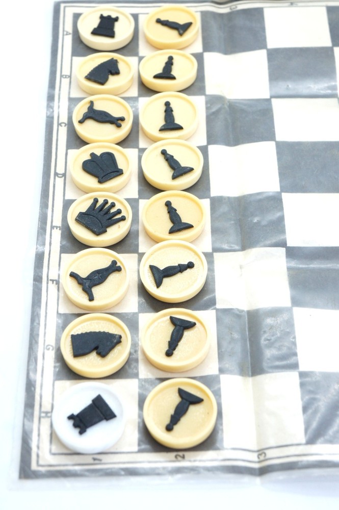 USSR Plastic Chess and Checkers Set Two in One + Board
