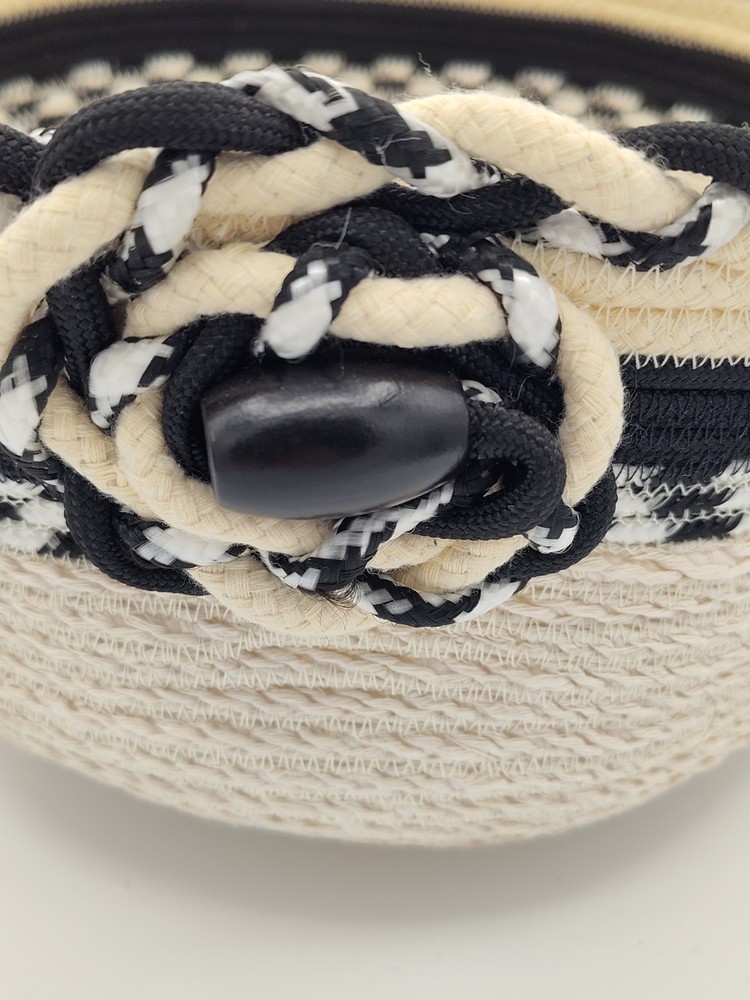 Beautiful Handmade Coiled Rope Bowl Fabric