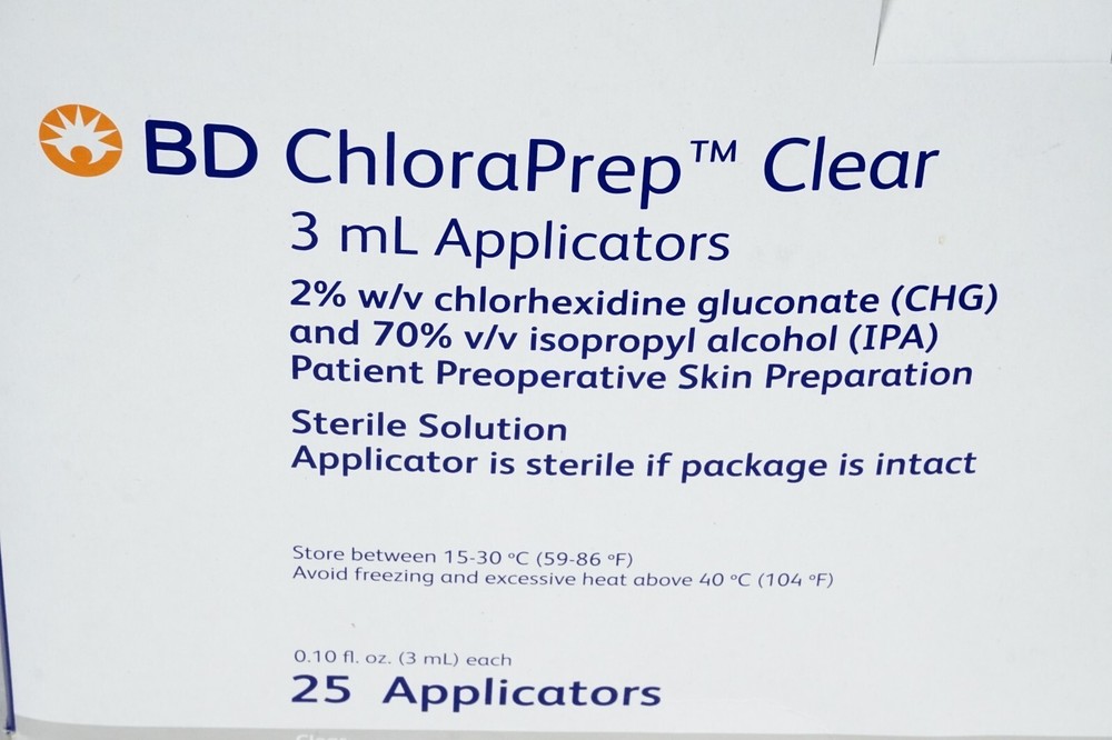 Skin Prep Solution ChloraPrep Clear 3 mL Foam Applicator BD 930400, 25/Box