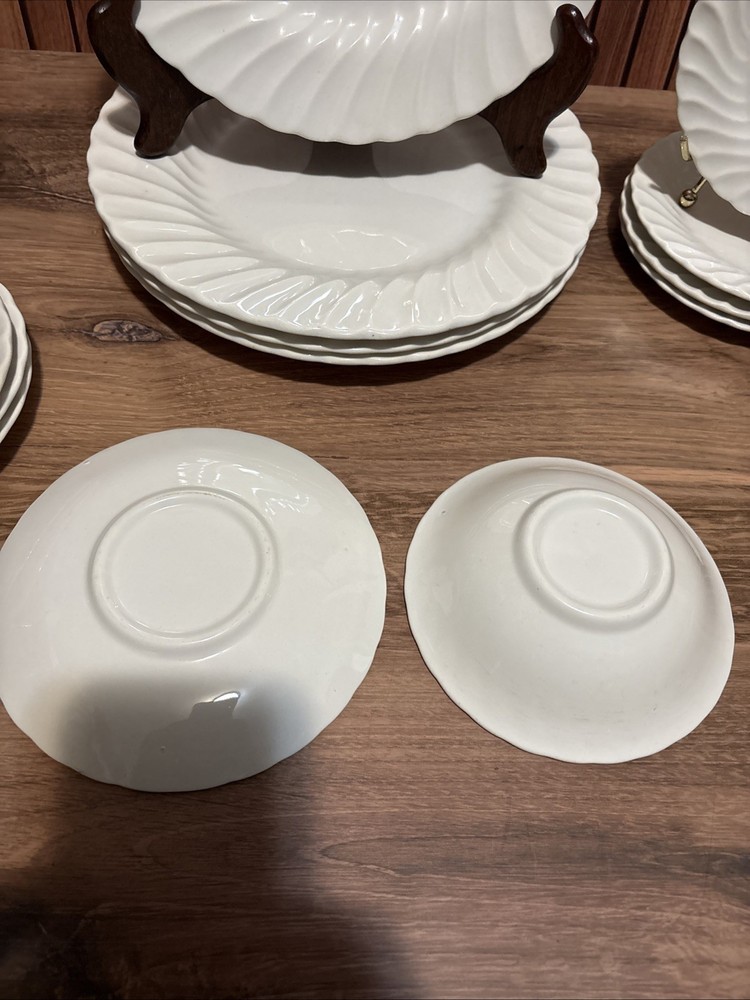 16-Piece Sheffield Bone White Dinnerware Set: Service for 4, Vintage Ironstone