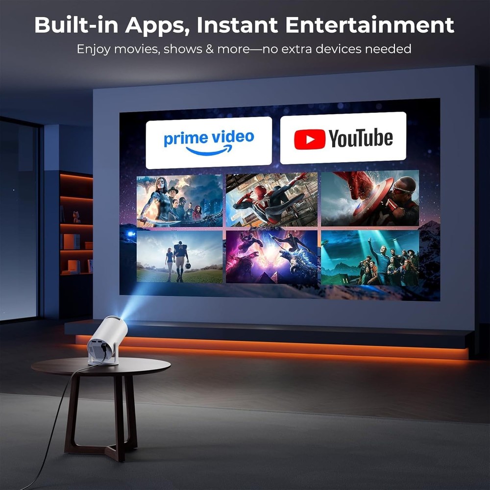 Mini WiFi Bluetooth Projector 1080P Portable 200