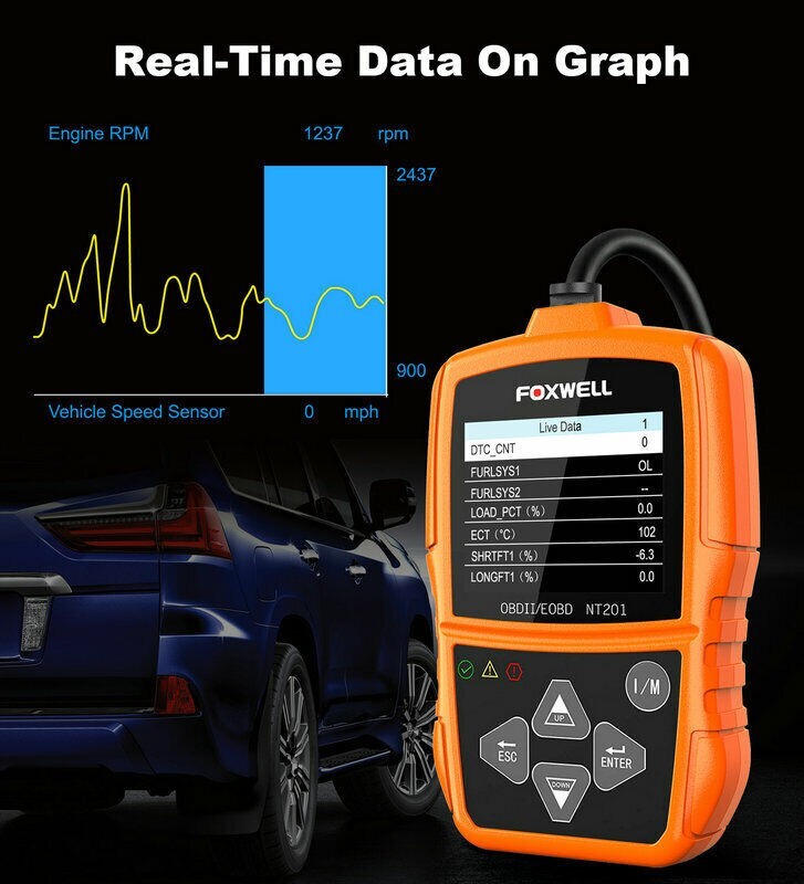 Jeep Wrangler Automotive Fault Code Reader Scanner Reset Tool OBD2 OBDII NT201