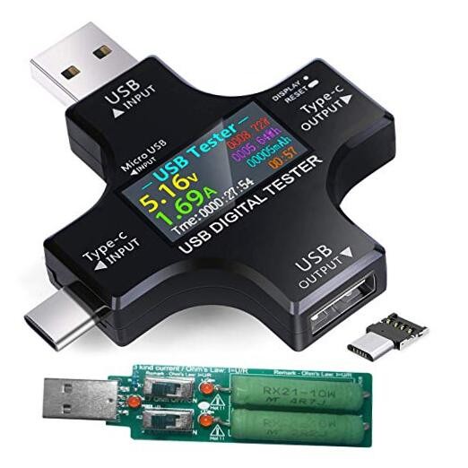USB C Tester, 2 in 1 Tester IPS Digital