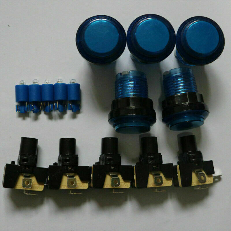 5pcs Arcade Game LED Buttons DC 5V And 12v Illuminated With Microswitch