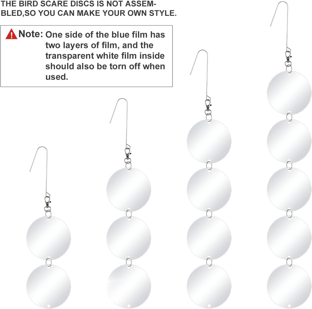 30 Pcs Bird Scare Discs Highly Reflective Double-Sided Reflectors Keep Away NEW