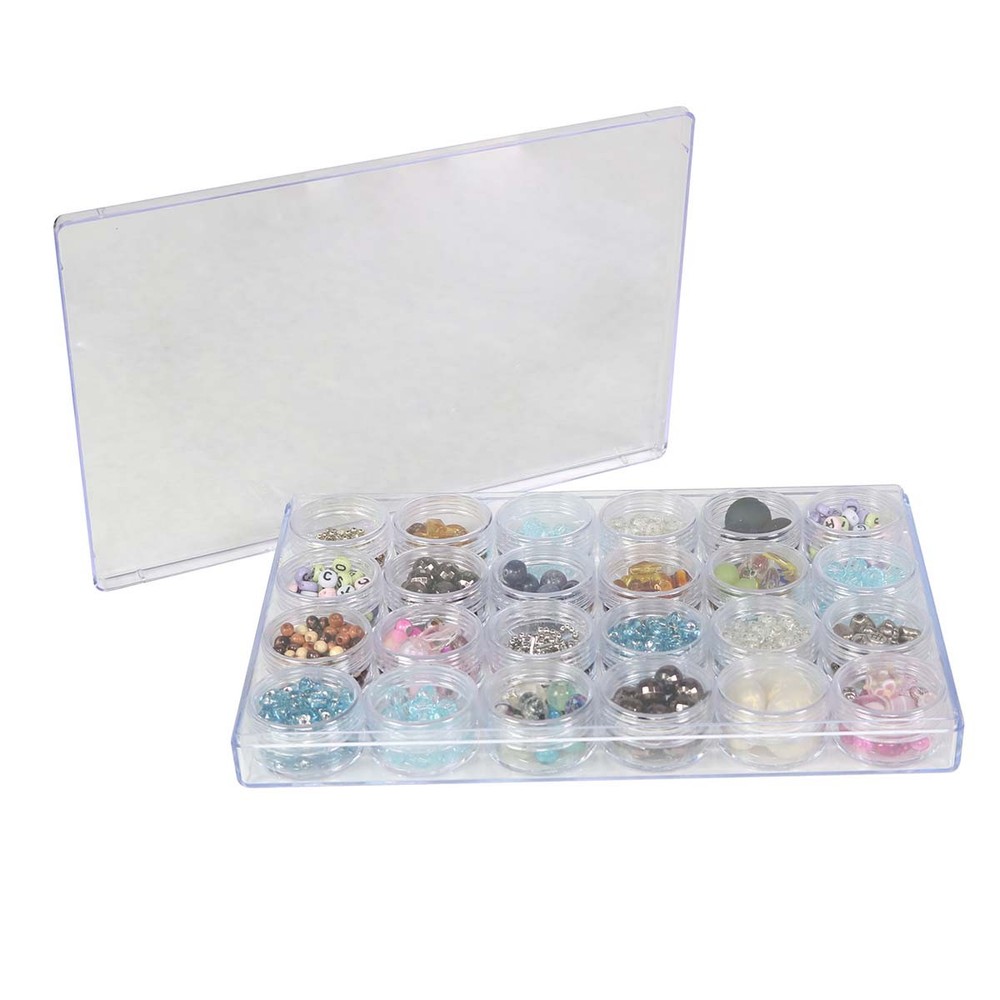 Everything Mary Plastic Bead Storage Box-24 Jars Accessory